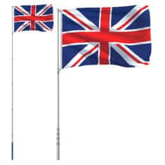 Vidaxl brit alumínium zászló és rúd 5,55 m 3147140