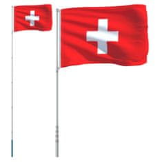 Greatstore svájci alumínium zászló és rúd 5,55 m