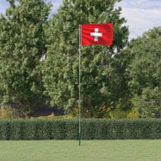 Greatstore svájci alumínium zászló és rúd 5,55 m