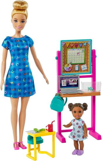 Mattel Barbie Foglalkozás játékkészlet babával - Tanárnő kék ruhában DHB63
