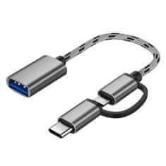 Northix 2 az 1-ben USB-adapter - Micro USB / USB-C 