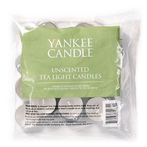 Yankee Candle tea gyertyák, Illatmentes, 25 db