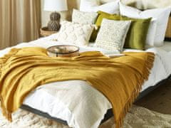 Beliani Mustársárga színű takaró 125 x 150 cm YARSA