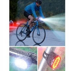 Dexxer USB újratölthető kerékpár lámpa + hátsó lámpa készlet 2