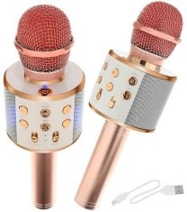 VELMAL  Karaoke mikrofon hangszóróval és bluetooth-al - rózsaszín