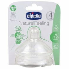 Chicco Natural Feeling tartalék cumi csecsemő palackhoz 4m +, 2db