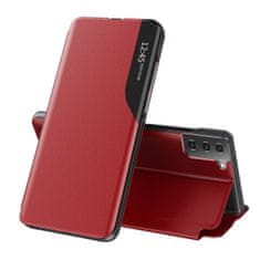 Techsuit View Case elegáns könyvtok Samsung Galaxy S21 FE telefonhoz KP30068 piros