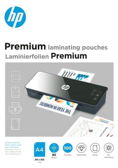 HP  Premium A4 80 Micron, 100 db lamináló fólia