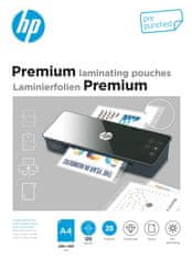 HP  Premium A4 125 Micron, 25 db perforált lamináló fólia