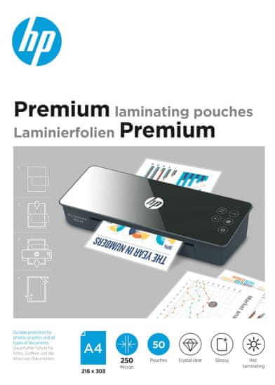 HP  Premium A4 250 Micron, 50 db lamináló fólia