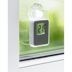 Hama beltéri/kültéri ablakhőmérő, digitális, szürke