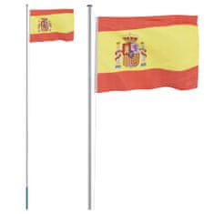 Greatstore alumínium spanyol zászló és rúd 6,23 m