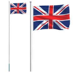 Greatstore alumínium brit zászló és rúd 6,23 m
