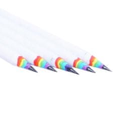 Northix 10x ceruza szivárvány színekkel - fehér 