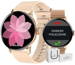 Giewont Okosóra Pink Gw330-1 Rose Gold-Rose Por Szilikon Szíj + Rose Gold Karkötő Smartwatch