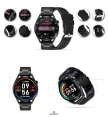 Giewont Okosóra Gw450-2 Fekete + Fekete Bőrszíj Smartwatch