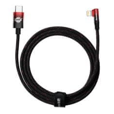 BASEUS MVP Elbow kábel USB-C / Lightning 20W 2m, fekete/piros