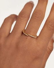 PDPAOLA Aranyozott nyitott gyűrű átlátszó cirkónium kővel EMBRACE Gold AN01-805 (Kerület 50 mm)