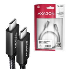 AXAGON BUCM32-CM10AB, SPEED+ kábel USB-C <-> USB-C, 1m, USB 3.2 Gen 2, PD 100W 5A, 4k HD, ALU, fonott, fekete