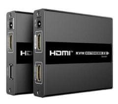 PremiumCord HDMI KVM extender USB-vel 60m-re egy Cat5/6 kábelen keresztül, késleltetés nélkül
