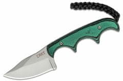 CRKT CR-2387 Minimalist Bowie Gears kis nyakú kés 5,3 cm, zöld-fekete, G10, hüvely