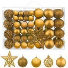 Iso Trade 100 db-os karácsonyi bálból álló készlet arany csillaggal