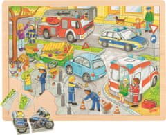 Goki Fából készült puzzle Police 56 db