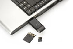 Digitus USB 2.0 SD / Micro SD kártyaolvasó SD (SDHC / SDXC) és TF (Micro-SD) kártyákhoz