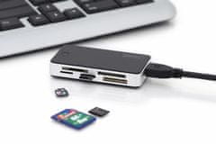 Digitus USB 3.0 kártyaolvasó USB 1m csatlakozókábellel MS/SD/SDHC/MiniSD/M2/CF/MD/SDXC kártya támogatása