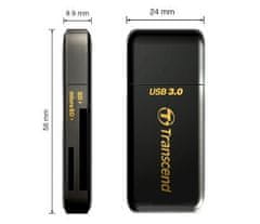 Transcend RDF5 USB 3.0 memóriakártya-olvasó SDHC (UHS-I)/SDXC (UHS-I)/microSDHC (UHS-I)/microSDXC (UHS-I), fekete színben