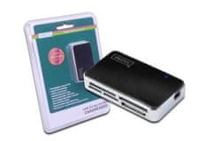 Digitus USB 2.0 kártyaolvasó, All-in-One támogatja a T-Flash-t, USB A/M mini USB-kábelt tartalmaz