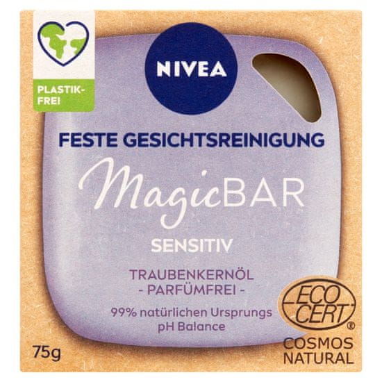 Nivea Magic Bar Tisztító arcszappan érzékeny bőrre, 75 g