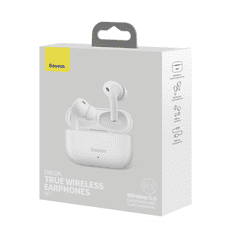 BASEUS Baseus W3 vezeték nélküli Bluetooth 5.0 TWS fülhallgató vízálló IP55 fehér színben