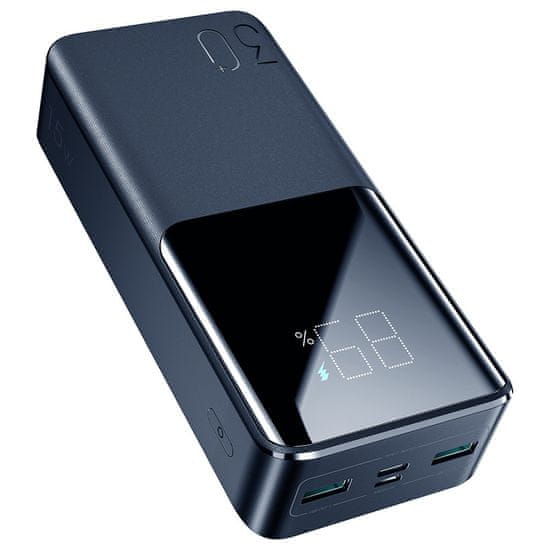 Joyroom JR-T015 Power Bank 30000mAh, 2x USB / USB-C / micro USB, 15W QC, fekete