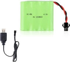 YUNIQUE GREEN-CLEAN 1 db újratölthető akkumulátor 4.8V Ni-MH 1200mAh autós távirányítóhoz + USB töltő