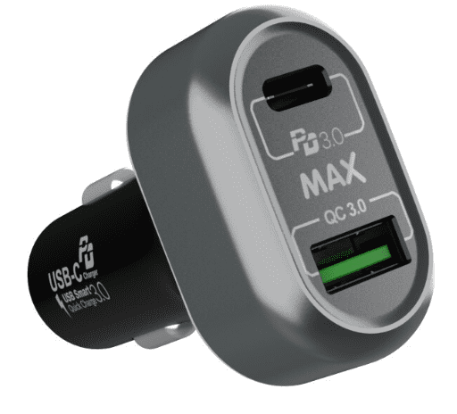 MAX Autós töltő Power Delivery USB/A + USB/C fekete
