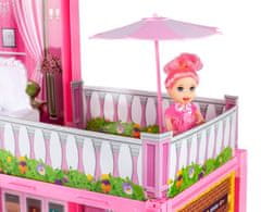 WOWO Villa babaház bútorkészlettel, rózsaszín, 44 cm