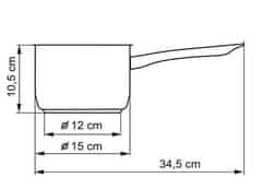 Kolimax Klasik fazék fogantyúval, átmérő 15 cm, térfogat 1,5 l
