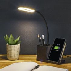Northix Asztali lámpa mobiltöltővel és tolltartóval 