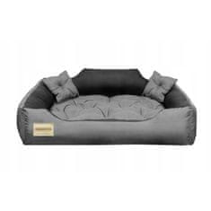 KINGDOG Kényelmes szürke kanapé kutyaágy 75x65 cm