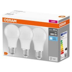 Osram 3x LED izzó E27 A60 8,5W = 60W 806lm 4000K Semleges fehér 300°