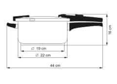 Kolimax Biomax gyorsfőző Biomax Bio szeleppel, átmérő 22 cm, térfogat 4,0l , Fekete Granitec
