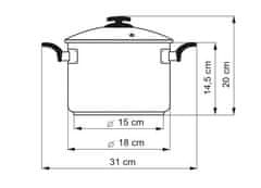 Kolimax Comfort edény fedővel, átmérő 18 cm, térfogat 3,0 l