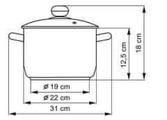 Kolimax Prémium edény fedővel, átmérő 22 cm, térfogat 4,5 l