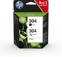 shumee Inkoustová sada HP HP 304, HP304=3JB05AE, obsahuje černou a barevnou, N9K06AE+N9K05AE