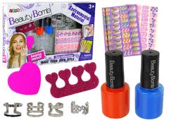 Lean-toys Nail art készlet Glitter lakkok Matricák Matricák gyűrűk