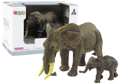 shumee 2 db elefántból, elefántból és elefántbébiből álló készlet, a világ állatai