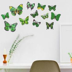 Northix 13db Zöld Dekoratív 3D Papír Pillangók Falra 