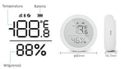Moes ZigBee Tuya páratartalom-hőmérséklet érzékelő LCD kijelzővel 