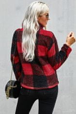 OMG! női kockás pulóver cipzárral Mauz fekete piros 2XL
